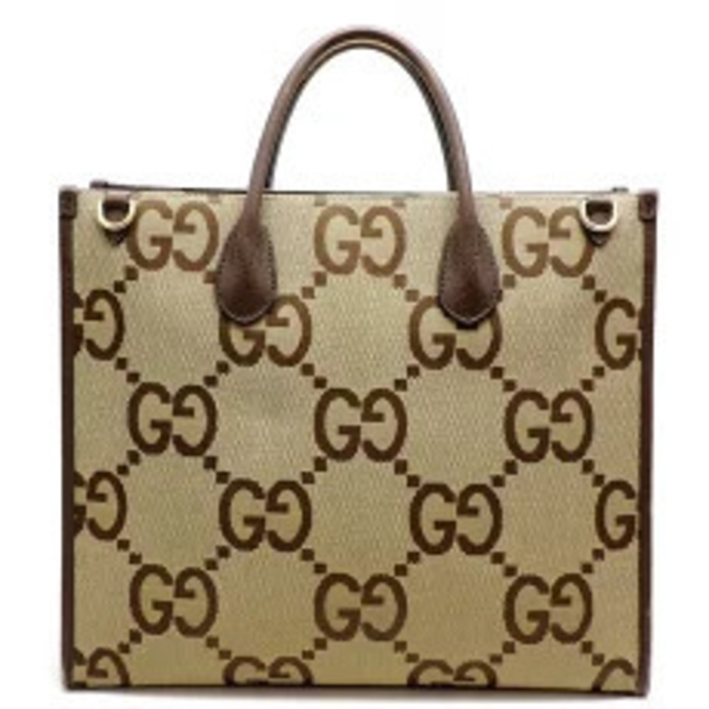 Gucci beige GG ebony canvas Bag Jumbo brown Tote